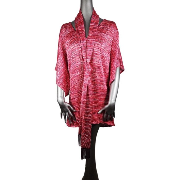 Alexis NWT Pink Tunic Belted Sunset Denise Poncho Top Sash Bow Tie XS / Small - Picture 6 of 8